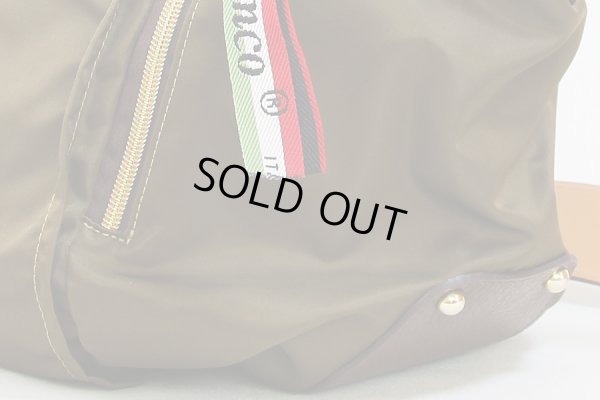 オロビアンコ 2WAYトートバック TILDE カーキ/ブラウン サイド下部