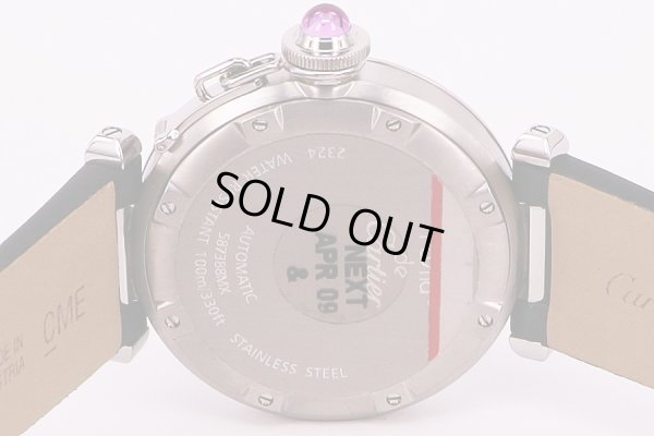 カルティエ　パシャC ウインターフラワー 2007年限定　黒文字盤　裏面拡大