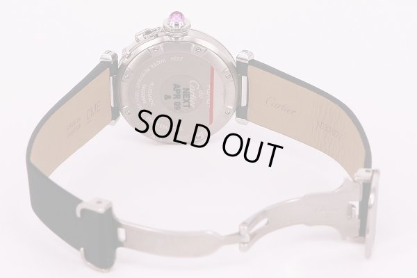 カルティエ　パシャC ウインターフラワー 2007年限定　黒文字盤　革ベルト