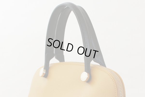 フルラ PIPER ハンドバック マスタードイエロー/オフホワイト/ダークベージュ サイド上部