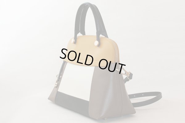 フルラ PIPER ハンドバック マスタードイエロー/オフホワイト/ダークベージュ サイド