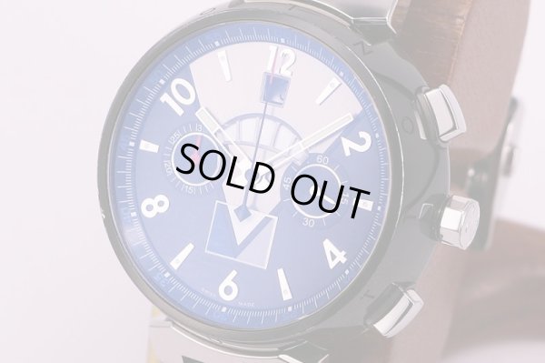 ルイヴィトン　タンブール Q102G　レガッタクロノグラフ　黒銀文字盤　サイド拡大