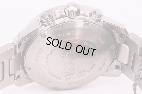 ジン　303 Tiger クロノグラフ　黄黒文字盤　星野仙一監督限定　裏面拡大