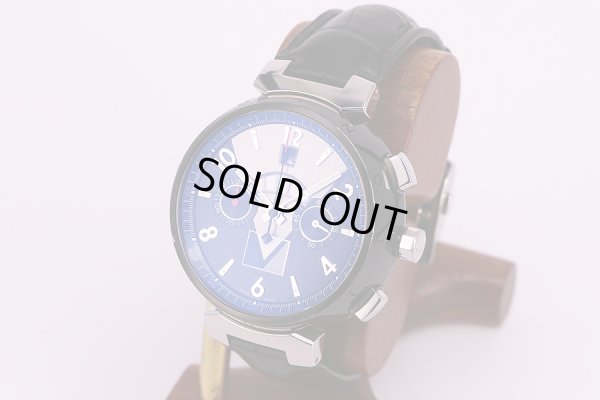 ルイヴィトン　タンブール Q102G　レガッタクロノグラフ　黒銀文字盤　サイド