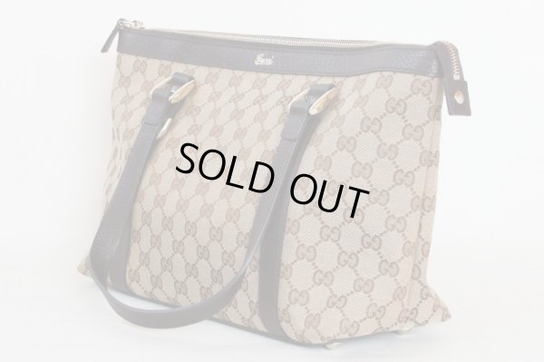 グッチ ショルダートートバック 141470 213317 ベージュ/ブラウン サイド