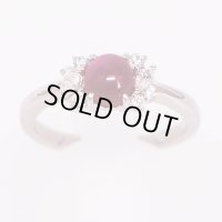 PT900 スタールビーダイアイリリング 1.55ct 0.22ct 4.50g