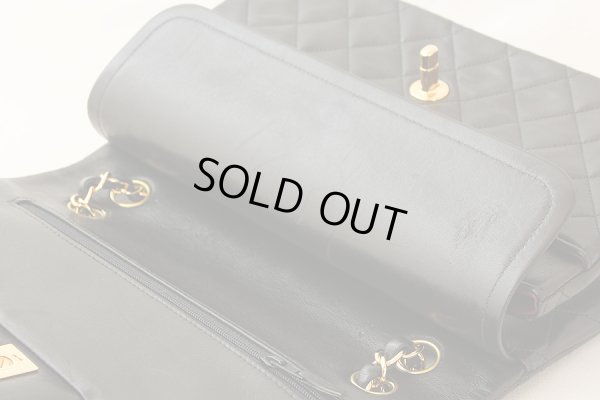 シャネル Wフラップ チェーンショルダーバック ブラック/ボルドー ゴールド金具 フラップ スレ