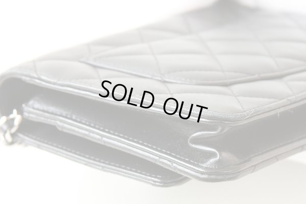 シャネル　チェーンウォレット ブラック／SIV金具　角