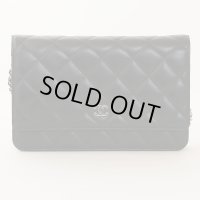 シャネル　チェーンウォレット ブラック／SIV金具