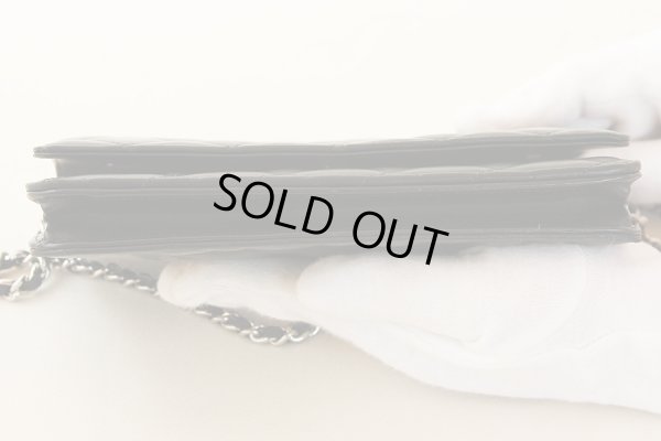 シャネル　チェーンウォレット ブラック／SIV金具　底