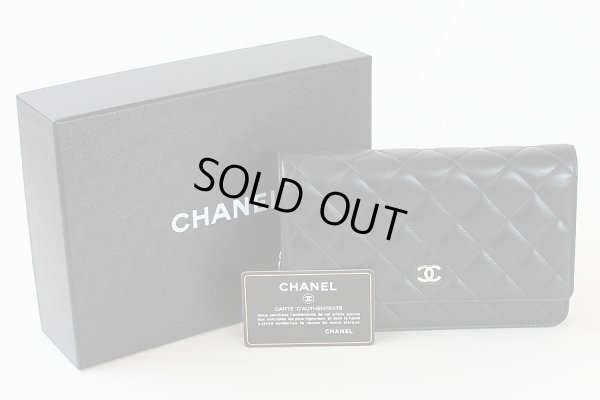 シャネル　チェーンウォレット ブラック／SIV金具　箱