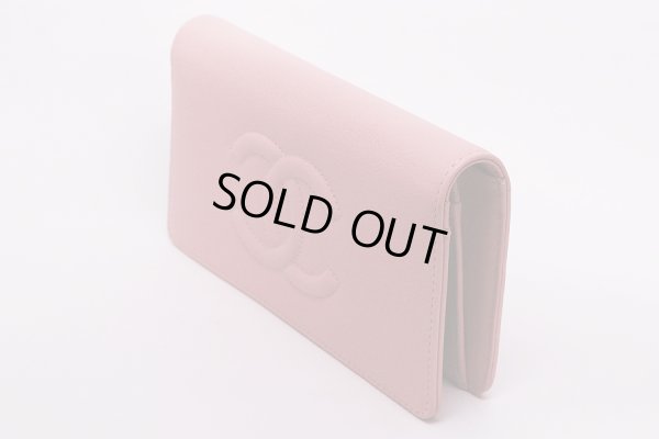 シャネル ニツ折長サイフ A48651 ピンク サイド