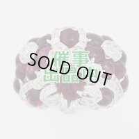 K18WG パープルトルマリンダイアイリリング 7.47ct 0.51ct 16.30g