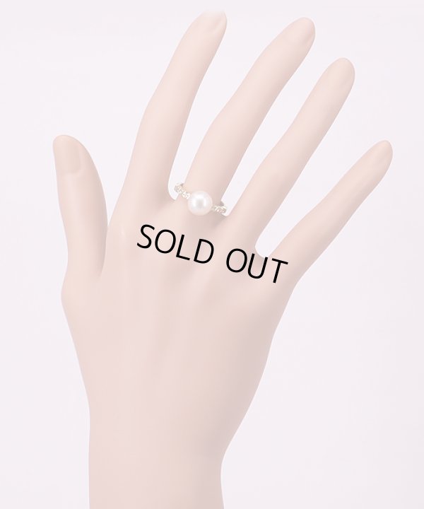 K18 パールダイアイリリング 8.30mm 0.13ct 3.30g　サイズイメージ