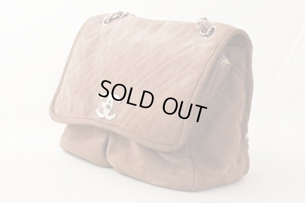 シャネル　チェーンショルダーバック ブラウン　サイド