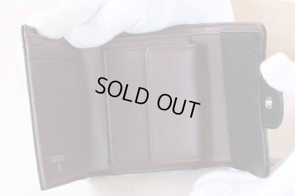 シャネル スモールウォレット A84029 ブラック/SIV金具 中身(1)