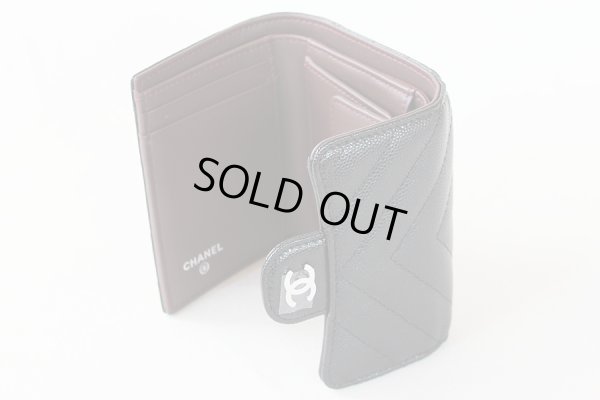 シャネル スモールウォレット A84029 ブラック/SIV金具 中身(2)