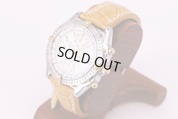 ブライトリング　クロノマット　ビコロ　B13352　白文字盤　替え革ベルト　サイド