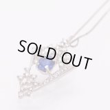 PT850/900 サファイアダイアイリペンダントネックレス 0.58ct 0.34ct 3.90g