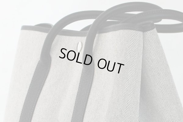 エルメス　ガーデンパーティPM グレー／ブラック／SIV金具　サイド上部