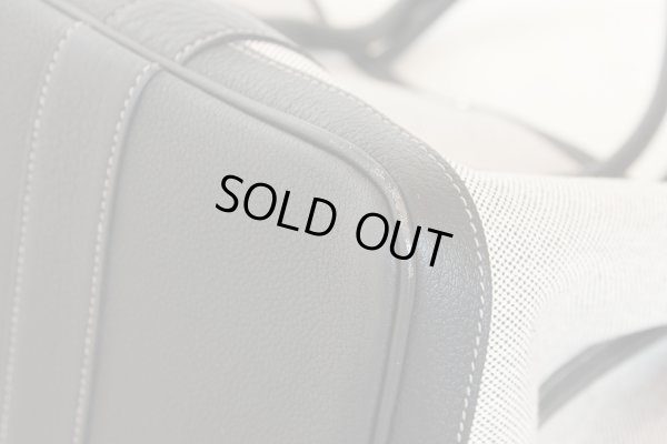 エルメス　ガーデンパーティPM グレー／ブラック／SIV金具　角スレ(1)