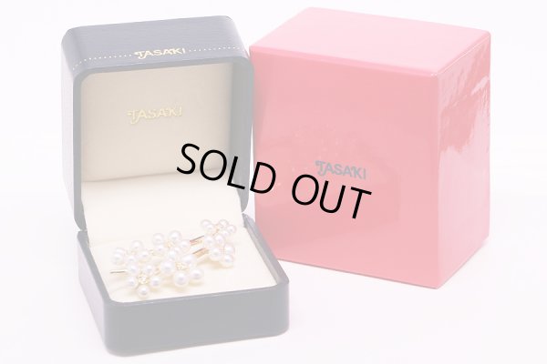 タサキ　K18 パールダイアイリブローチ 0.10ct 10.40g　箱