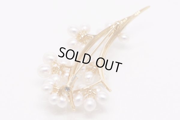 タサキ　K18 パールダイアイリブローチ 0.10ct 10.40g　裏面