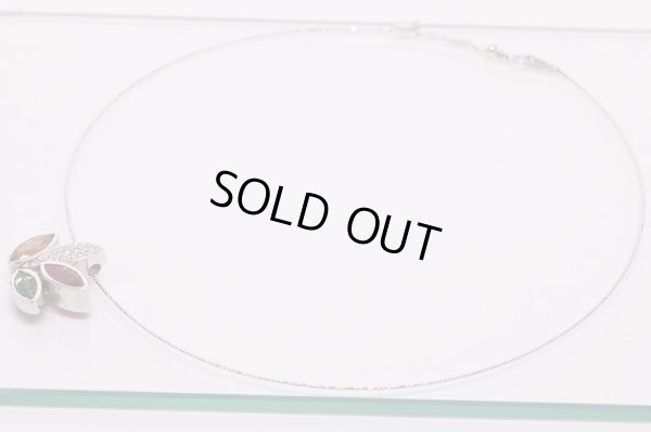 K18WG トルマリンダイアイリペンダントネックレス 11.20g　全体(1)