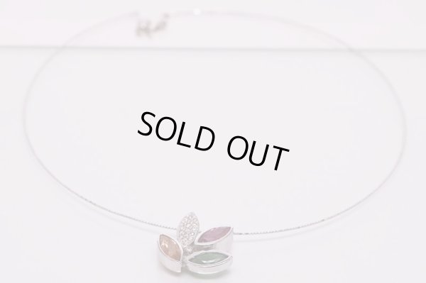 K18WG トルマリンダイアイリペンダントネックレス 11.20g　全体(2)