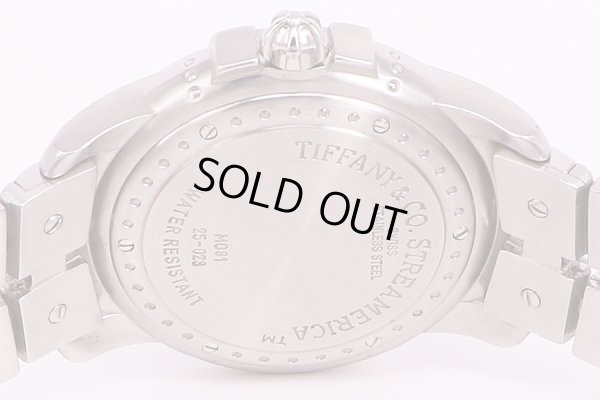 ティファニー　ストリーメリカ　黒文字盤　裏面拡大