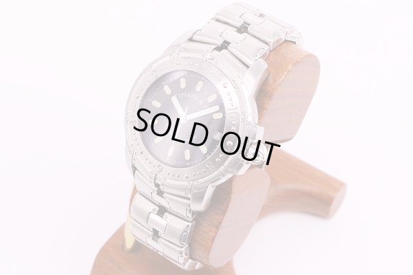 ティファニー　ストリーメリカ　黒文字盤　サイド