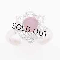 PT900 ルビーダイアイリリング 1.29ct 1.41ct 7.60g