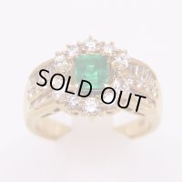 K18 エメラルドダイアイリリング 0.635ct 1.25ct 7.70g
