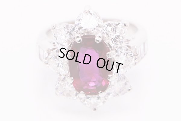 PT900 ルビーダイアイリリング 2.97ct 3.35ct 10.70g　拡大