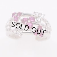 PT900 ルビーダイアイリリング 0.84ct 0.50ct 7.80g