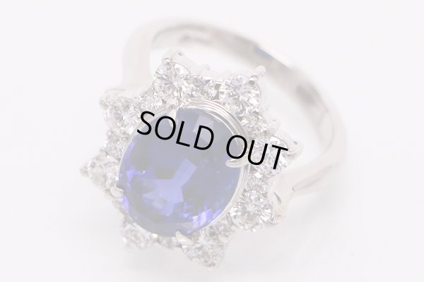 PT900 タンザナイトダイアイリリング 5.313ct 1.40ct 9.10g　拡大(2)