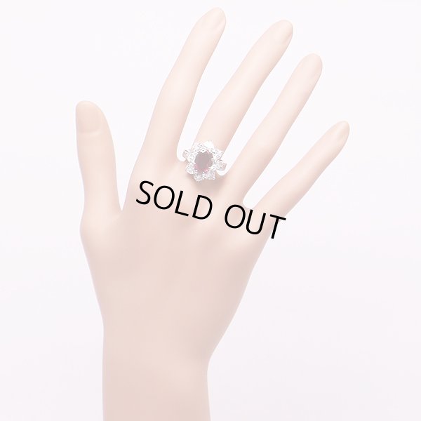 PT900 ルビーダイアイリリング 2.97ct 3.35ct 10.70g　装着イメージ