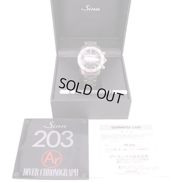 ジン　203Ti　クロノグラフ 黒文字盤　箱・保証書
