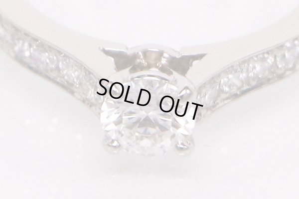 カルティエ　PT950 ソリテールリング 0.40ct 3.60g　アップ