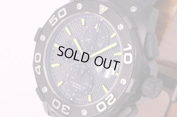 タグ・ホイヤー　アクアレーサー　キャリバー16　クロノグラフ　CAJ2180　黒文字盤　サイド拡大