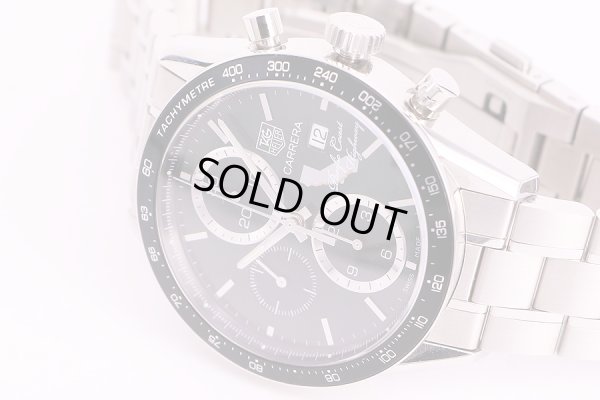 タグ・ホイヤー　カレラ　クロノグラフ　CV201N　緑文字盤　パシフィックコート限定　表面拡大