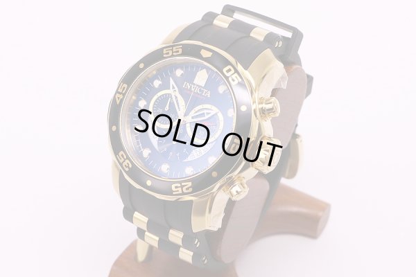 インビクタ　プロダイバー　クロノグラフ　6981　黒文字盤　サイド