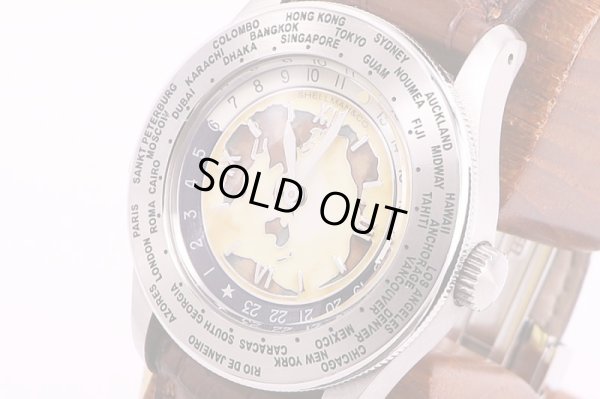 シェルマン　ワールドタイム　ミニッツリピーター　クロワゾネ茶文字盤　サイド拡大