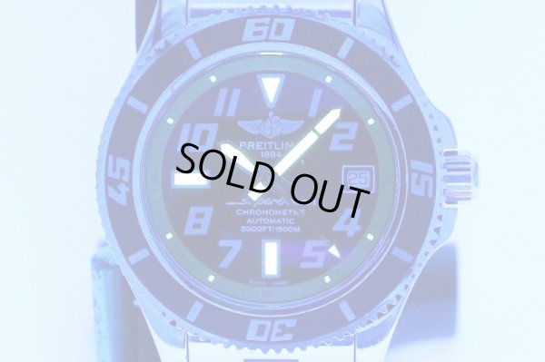 ブライトリング　スーパーオーシャン42II　A17364　黒黄リング文字盤　ライト