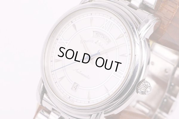 モーリス・ラクロア　ポントスデイデイト　AB94976　ドイツ語曜日表示　白文字盤　サイド拡大