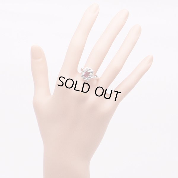 PT900 ルビーダイアイリリング 1.17ct 1.023ct 7.80g　装着イメージ