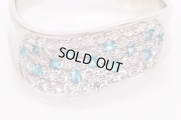 PT900 トルマリンダイアイリリング 0.16ct 0.58ct 6.20g　拡大