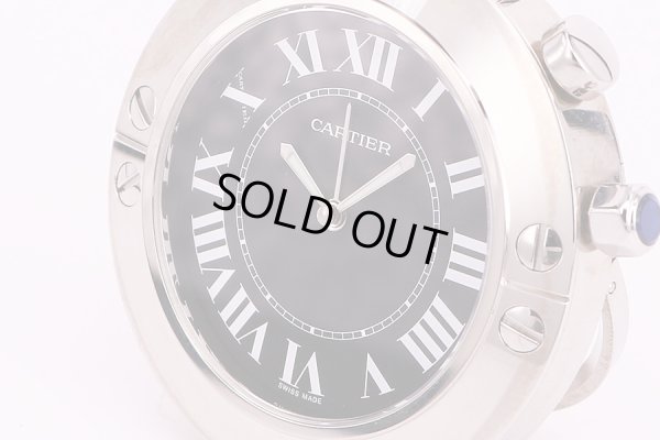カルティエ　サントスラウンド　トラベルクロック　2754 黒文字盤　サイド拡大