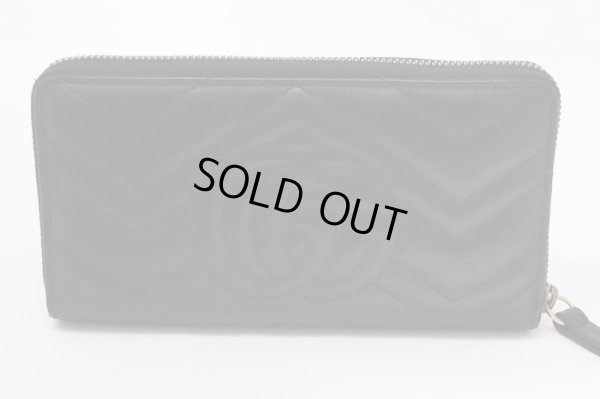 グッチ GGマーモント ジップアラウンドウォレット 443123 525040 ブラック 裏面