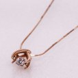 フォーエバーマーク　K18PG ダイアイリペンダントネックレス 0.18ct 3.00g